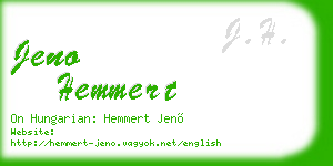 jeno hemmert business card